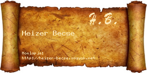Heizer Becse névjegykártya